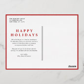 Foto van Cozy Waterverf Red Holiday Folie Feestdagen Briefkaart (Achterkant)