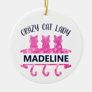 Foto van Crazy Cat Lady Keramisch Ornament