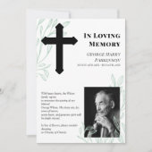 Foto van Cross & Greenery in Loving Memory Aankondiging (Voorkant)