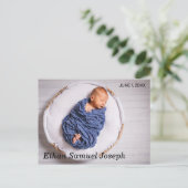 Foto van Cute and Chic Elegant Birth Announding Briefkaart (Staand voorkant)