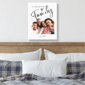 Foto van Cute and Modern Family | Zwart-wit Canvas Afdruk (Insitu (Slaapkamer))