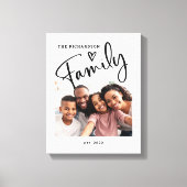 Foto van Cute and Modern Family | Zwart-wit Canvas Afdruk (Voorkant)
