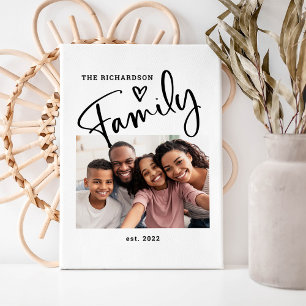 Foto van Cute and Modern Family Zwart-wit Canvas Afdruk