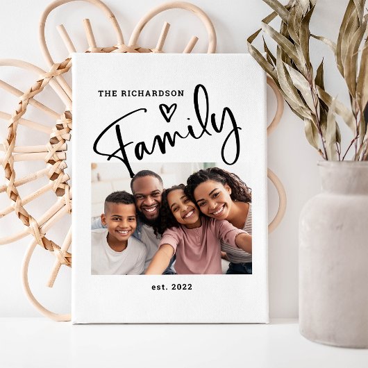 Foto van Cute and Modern Family | Zwart-wit Canvas Afdruk