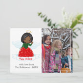 Foto van Cute Angel Prettige feestdagen Feestdagenkaart (Staand voorkant)