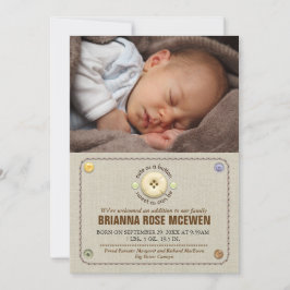 Foto van Cute as a Button Baby Aankondiging