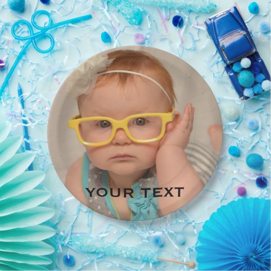 Foto van Cute Baby Family Papieren Bordje (Feest)