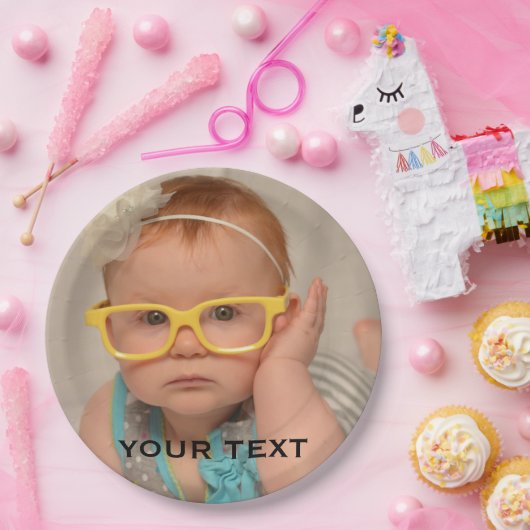 Foto van Cute Baby Family Papieren Bordje (Feest)