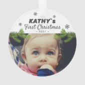 Foto van Cute Baby's first-kerstsnowflake Pine Ornament (achterkant)