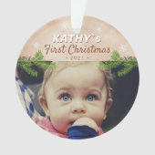 Foto van Cute Baby's first-kerstsnowflake Pine Ornament (voorkant)