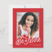 Foto van Cute Be Mine Roze Heart Valentijnsdag Feestdagenkaart (Voorkant)