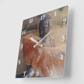 Foto van Cute Beardie en Buddha Vierkante Klok (Hoek)