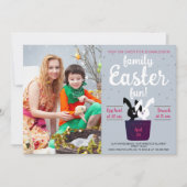 Foto van Cute Black en White Bunnies Easter Party Kaart (Voorkant)