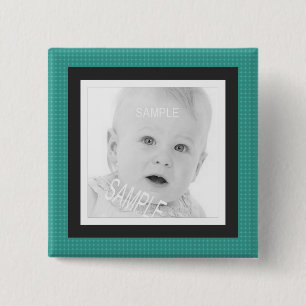 Foto van Cute Blauwgroen en Gray Instagram Vierkante Button 5,1 Cm