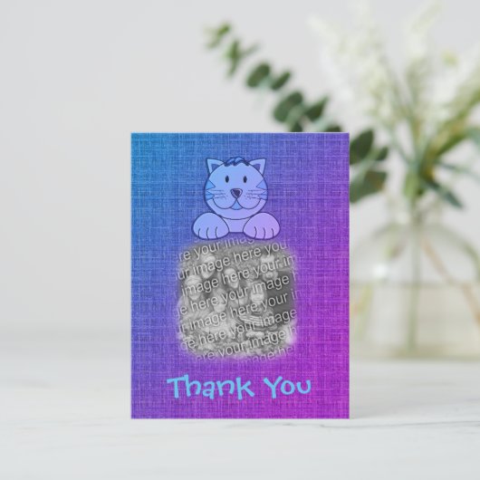 Foto van Cute Blue Cat Hartelijk dank Briefkaart (Staand voorkant)
