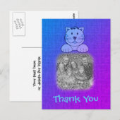Foto van Cute Blue Cat Hartelijk dank Briefkaart (Voorkant / Achterkant)