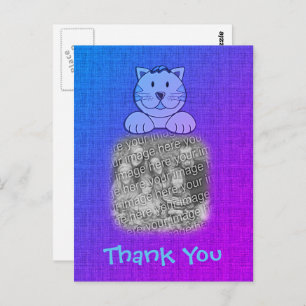 Foto van Cute Blue Cat Hartelijk dank Briefkaart