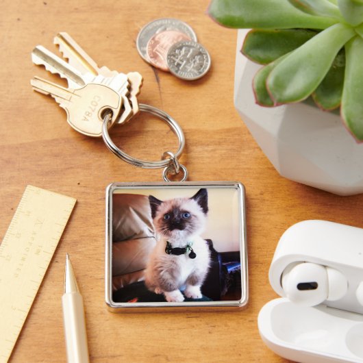 Foto van Cute Blue Eyed Mask Kitten Sleutelhanger (Bureau)