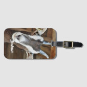Foto van Cute Brown en White Goat Bagagelabel (Voorkant (horizontaal))