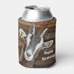 Foto van Cute Brown en White Goat Birthday Blikjeskoeler