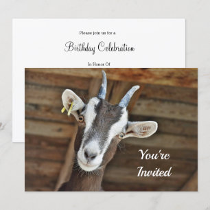 Foto van Cute Brown en White Goat Birthday Kaart