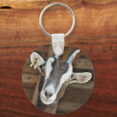 Foto van Cute Brown en White Goat Sleutelhanger (Voorkant)