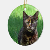 Foto van Cute Brown Tortoiseshel Cat Keramisch Ornament (Links)