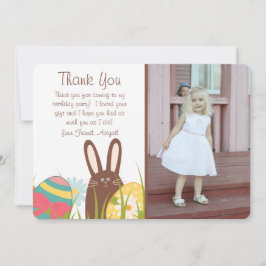 Foto van Cute Bunny and Easter Eggs Birthday Bedankkaart