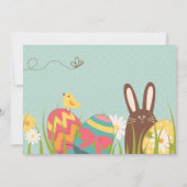 Foto van Cute Bunny and Easter Eggs Birthday Kaart (Achterkant)