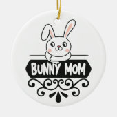 Foto van Cute Bunny Mam Keramisch Ornament (Voorkant)