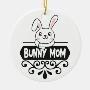 Foto van Cute Bunny Mam Keramisch Ornament