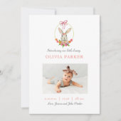 Foto van Cute Bunny Rabbit Baby, geboorteaankondig Aankondiging (Voorkant)