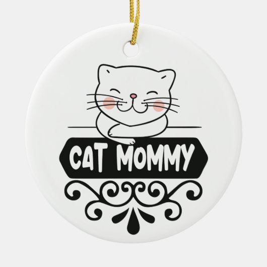 Foto van Cute Cat mama dierenvriend Keramisch Ornament (Voorkant)