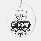 Foto van Cute Cat mama dierenvriend Keramisch Ornament (Links)