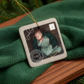 Foto van Cute Delivery Parcel Baby Geboortedatum Keramisch Ornament