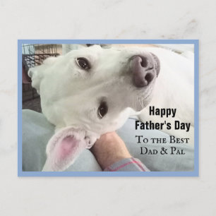 Foto van Cute Dog Beste pap, ooit blauw Denim Briefkaart