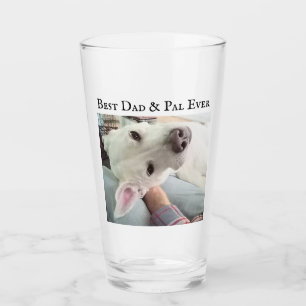 Foto van Cute Dog Beste pap, ooit blauw Denim Glas