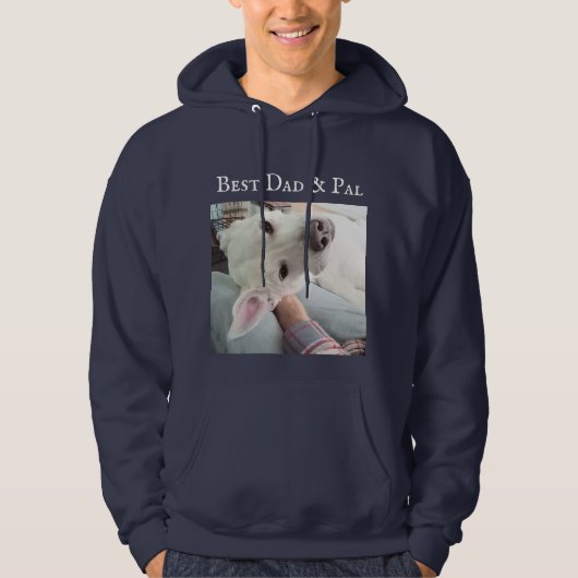 Foto van Cute Dog Beste pap, ooit blauw Denim Hoodie (Voorkant)