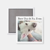 Foto van Cute Dog Beste pap, ooit blauw Denim Magneet (Voorkant / Achterkant)