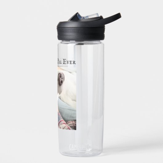 Foto van Cute Dog Beste pap, ooit blauw Denim Waterfles (Links)