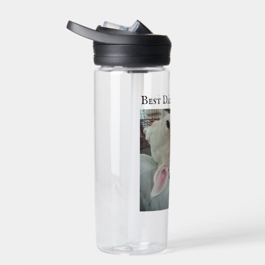 Foto van Cute Dog Beste pap, ooit blauw Denim Waterfles (Rechts)