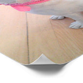 Foto van Cute Dog die omhoog kijkt Voeg tekstopper Poster (Hoek)