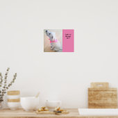 Foto van Cute Dog die omhoog kijkt Voeg tekstopper Poster (Keuken)