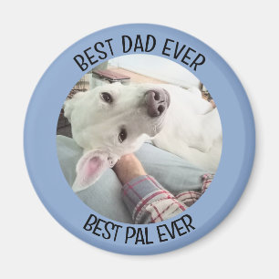 Foto van Cute Dog met Best Dad Blue Magneet