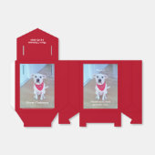 Foto van Cute Dog met grappige blik op Ears Red Bedankdoosjes (Uitgevouwen)