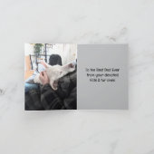 Foto van Cute Dog met papa Happy Vaderdag Feestdagen Kaart (Binnen)