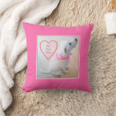 Foto van Cute Dog met roze Moederdag Kussen (Deken)