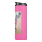 Foto van Cute Dog met roze Moederdag Thermosbeker (Geroteerd rechts)