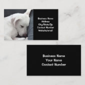 Foto van Cute Dog Sleeping Black en White Visitekaartje (Voorkant / Achterkant)