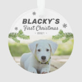 Foto van Cute First Kerstpuppy Dog Pet Ornament (achterkant)